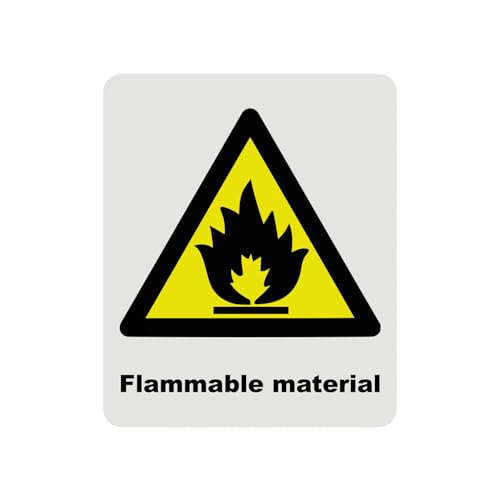 Hazard Health & Safety Sign - HSE Compliant, Laminated, 3M Backed - 120x100mm (Flammable Material) – by North By North East – Safety & Warning Signs
