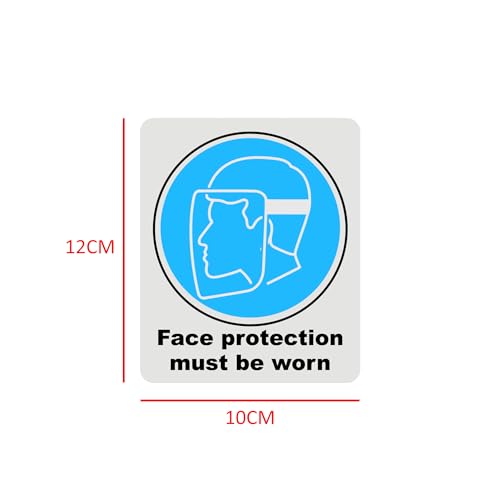Mandatory Health & Safety Sign - HSE Compliant, Laminated, 3M Backed - 120x100mm (Face Protection) – by North By North East – Safety & Warning Signs
