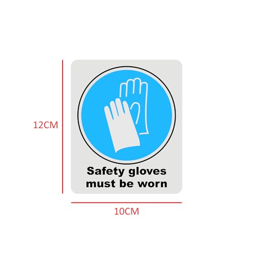Mandatory Health & Safety Sign - HSE Compliant, Laminated, 3M Backed - 120x100mm (Safety Gloves) – by North By North East – Safety & Warning Signs