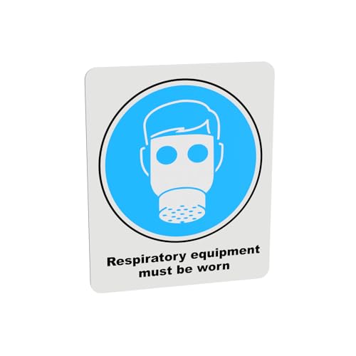 Mandatory Health & Safety Sign - HSE Compliant, Laminated, 3M Backed - 120x100mm (Respiratory Equipment) – by North By North East – Safety & Warning Signs