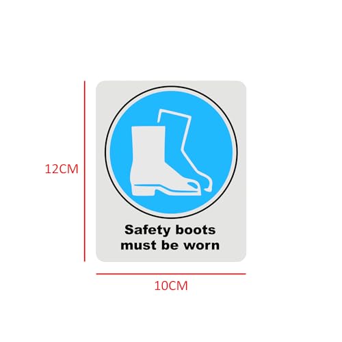 Mandatory Health & Safety Sign - HSE Compliant, Laminated, 3M Backed - 120x100mm (Safety Boots) – by North By North East – Safety & Warning Signs