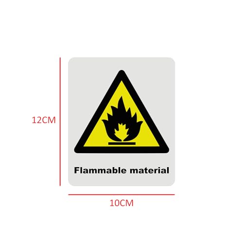Hazard Health & Safety Sign - HSE Compliant, Laminated, 3M Backed - 120x100mm (Flammable Material) – by North By North East – Safety & Warning Signs