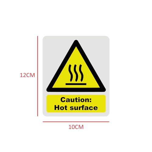 Hazard Health & Safety Sign - HSE Compliant, Laminated, 3M Backed - 120x100mm (Hot Surface) – by North By North East – Safety & Warning Signs