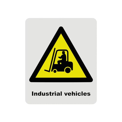 Hazard Health & Safety Sign - HSE Compliant, Laminated, 3M Backed - 120x100mm (Industrial Vehicles) – by North By North East – Safety & Warning Signs