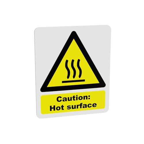 Hazard Health & Safety Sign - HSE Compliant, Laminated, 3M Backed - 120x100mm (Hot Surface) – by North By North East – Safety & Warning Signs