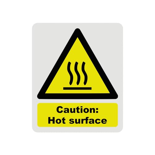 Hazard Health & Safety Sign - HSE Compliant, Laminated, 3M Backed - 120x100mm (Hot Surface) – by North By North East – Safety & Warning Signs