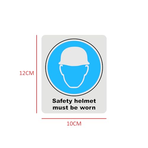 Mandatory Health & Safety Sign - HSE Compliant, Laminated, 3M Backed - 120x100mm (Safety Helmet) – by North By North East – Safety & Warning Signs
