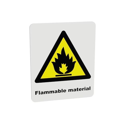 Hazard Health & Safety Sign - HSE Compliant, Laminated, 3M Backed - 120x100mm (Flammable Material) – by North By North East – Safety & Warning Signs