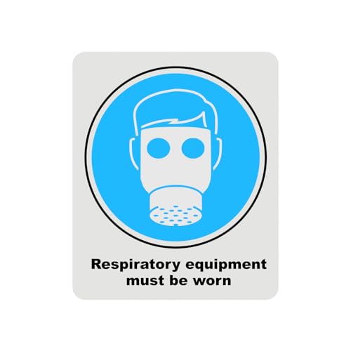 Mandatory Health & Safety Sign - HSE Compliant, Laminated, 3M Backed - 120x100mm (Respiratory Equipment) – by North By North East – Safety & Warning Signs