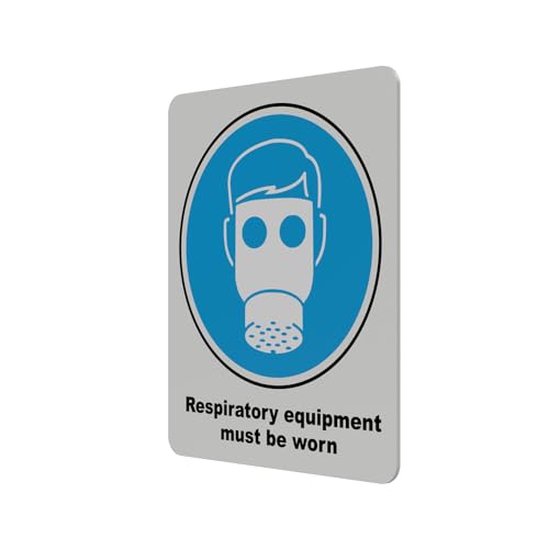 Mandatory Health & Safety Sign - HSE Compliant, Laminated, 3M Backed - 120x100mm (Respiratory Equipment) – by North By North East – Safety & Warning Signs