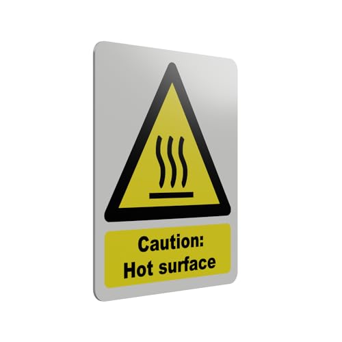 Hazard Health & Safety Sign - HSE Compliant, Laminated, 3M Backed - 120x100mm (Hot Surface) – by North By North East – Safety & Warning Signs