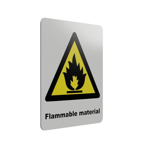 Hazard Health & Safety Sign - HSE Compliant, Laminated, 3M Backed - 120x100mm (Flammable Material) – by North By North East – Safety & Warning Signs