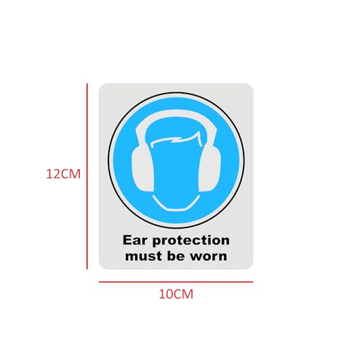 Mandatory Health & Safety Sign - HSE Compliant, Laminated, 3M Backed - 120x100mm (Ear Protection) – by North By North East – Safety & Warning Signs