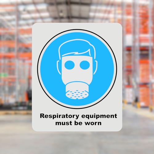 Mandatory Health & Safety Sign - HSE Compliant, Laminated, 3M Backed - 120x100mm (Respiratory Equipment) – by North By North East – Safety & Warning Signs