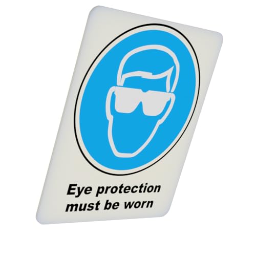 Mandatory Health & Safety Sign - HSE Compliant, Laminated, 3M Backed - 120x100mm (Eye Protection) – by North By North East – Safety & Warning Signs