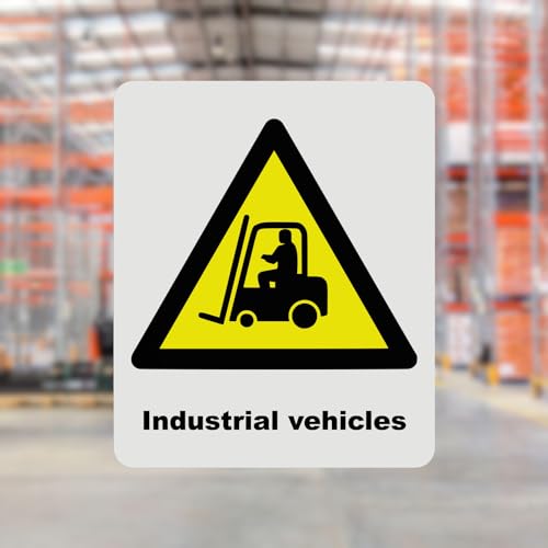 Hazard Health & Safety Sign - HSE Compliant, Laminated, 3M Backed - 120x100mm (Industrial Vehicles) – by North By North East – Safety & Warning Signs