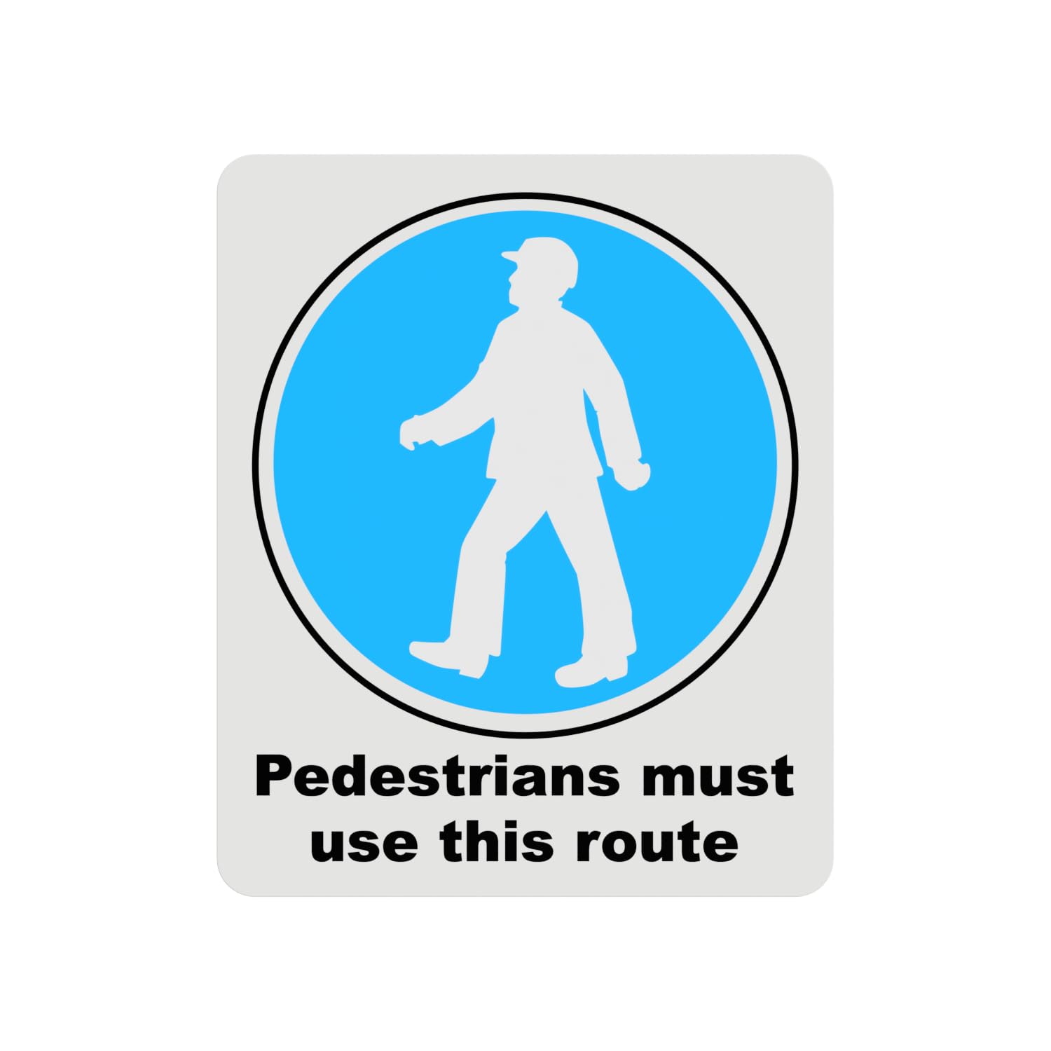 Mandatory Health & Safety Sign - HSE Compliant, Laminated, 3M Backed - 120x100mm (Pedestrians) – by North By North East – Safety & Warning Signs