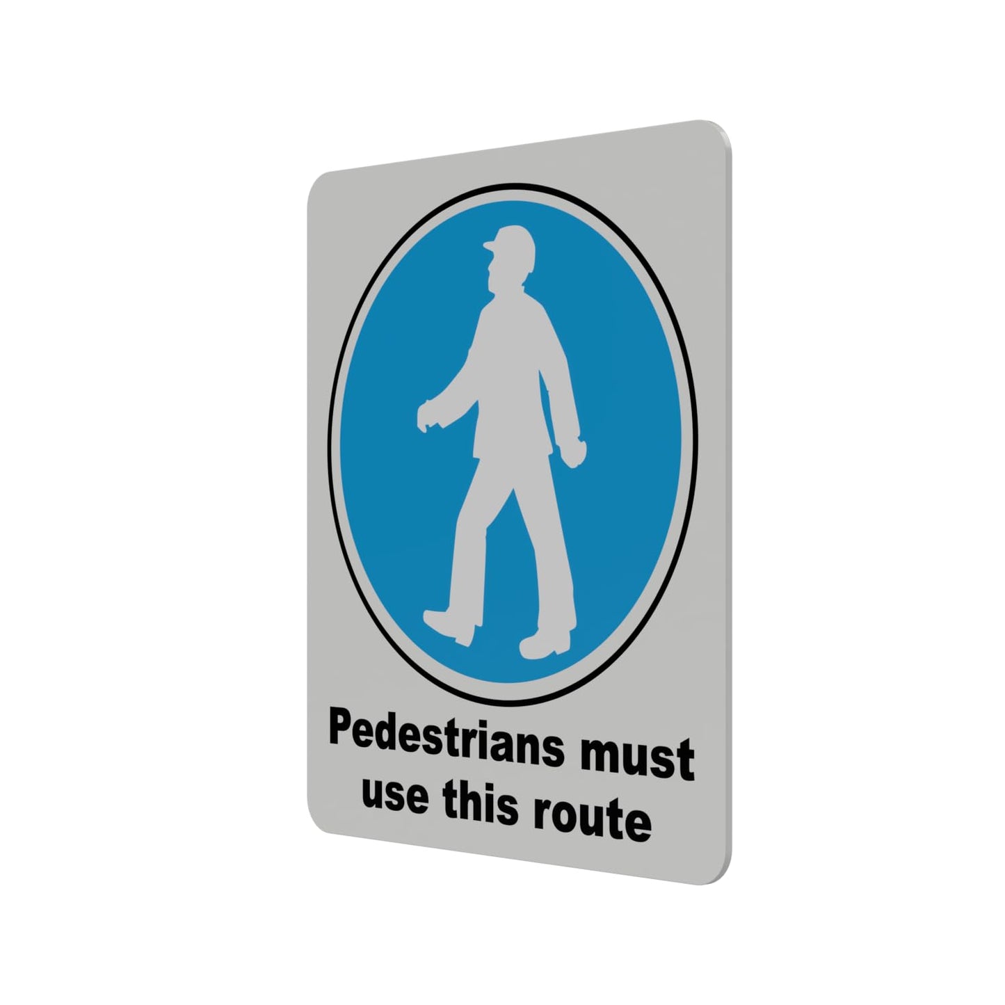 Mandatory Health & Safety Sign - HSE Compliant, Laminated, 3M Backed - 120x100mm (Pedestrians) – by North By North East – Safety & Warning Signs