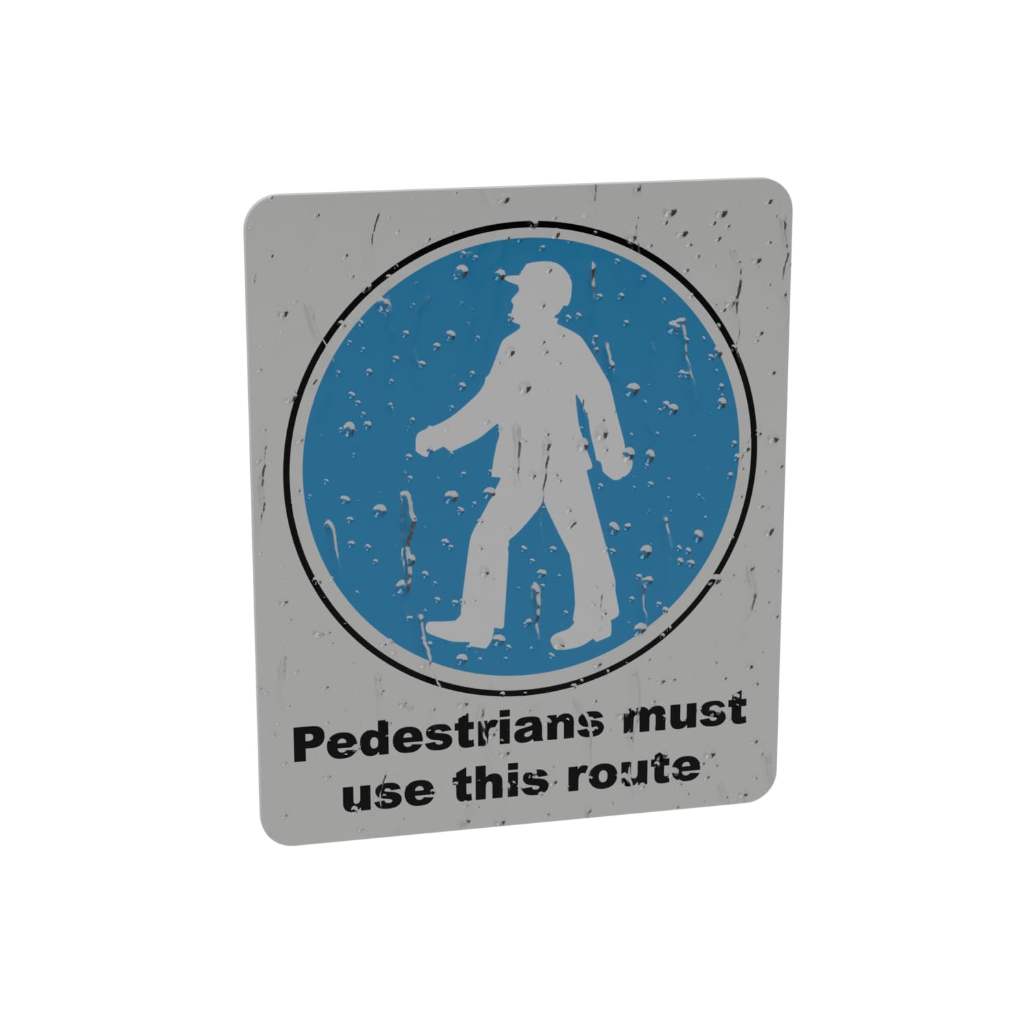 Mandatory Health & Safety Sign - HSE Compliant, Laminated, 3M Backed - 120x100mm (Pedestrians) – by North By North East – Safety & Warning Signs