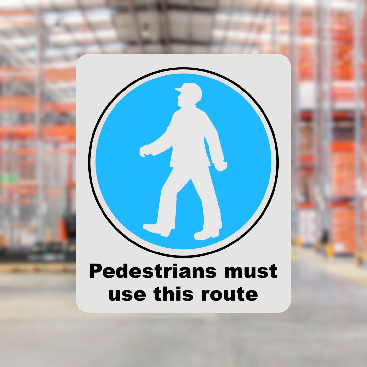 Mandatory Health & Safety Sign - HSE Compliant, Laminated, 3M Backed - 120x100mm (Pedestrians) – by North By North East – Safety & Warning Signs
