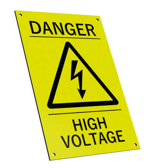 Yellow Danger High Voltage – by origindesigned – Safety & Warning Signs