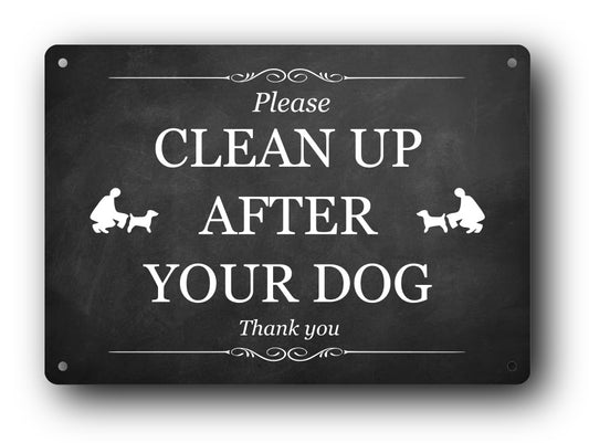 A5 Please Clean Up After Your Dog Sign - 3mm Aluminium Composite, UV Printed, 8" x 6" - Ideal for Parks, Gardens, Outdoor Use – by North By North East – Safety & Warning Signs