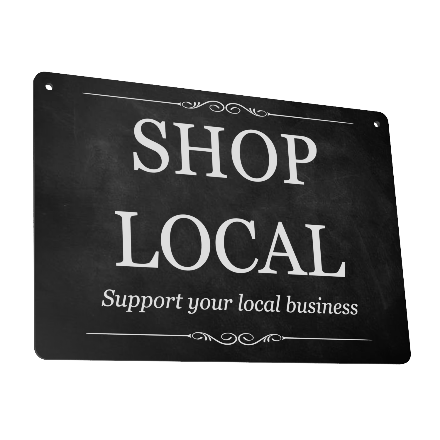 "SHOP LOCAL" A5 Sign - Support Your Local Business, 0.12”/3mm Aluminium Composite, UV Printed, Outdoor Use, Easy Mounting with Twine Included – by North By North East – Signs