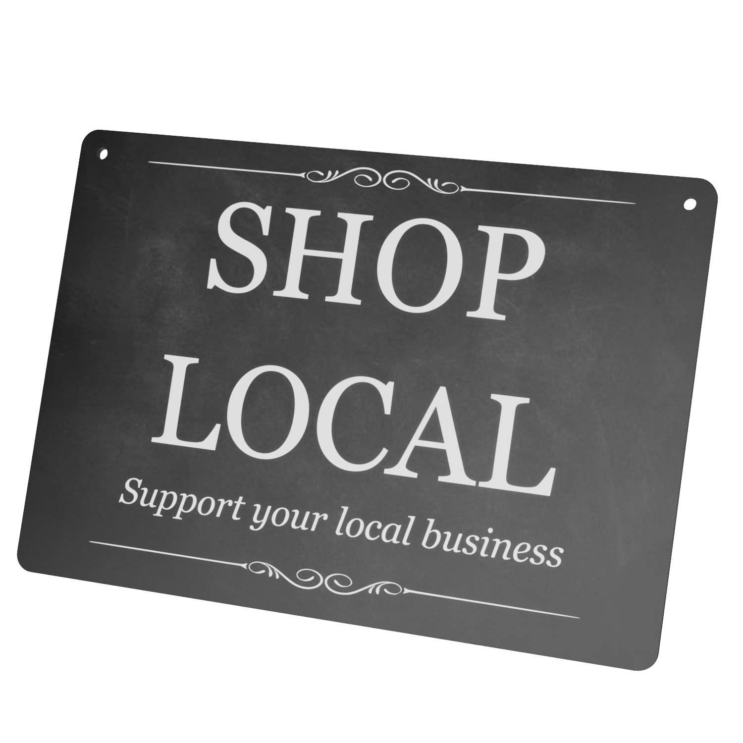 "SHOP LOCAL" A5 Sign - Support Your Local Business, 0.12”/3mm Aluminium Composite, UV Printed, Outdoor Use, Easy Mounting with Twine Included – by North By North East – Signs