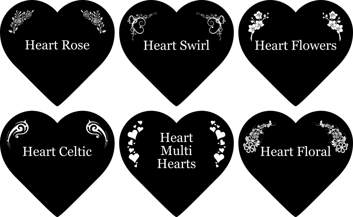 Personalised Black Heart Memorial Stake — Engraved Acrylic Grave Marker (230 × 140 mm, Weatherproof) – by North By North East – Plaques & Nameplates