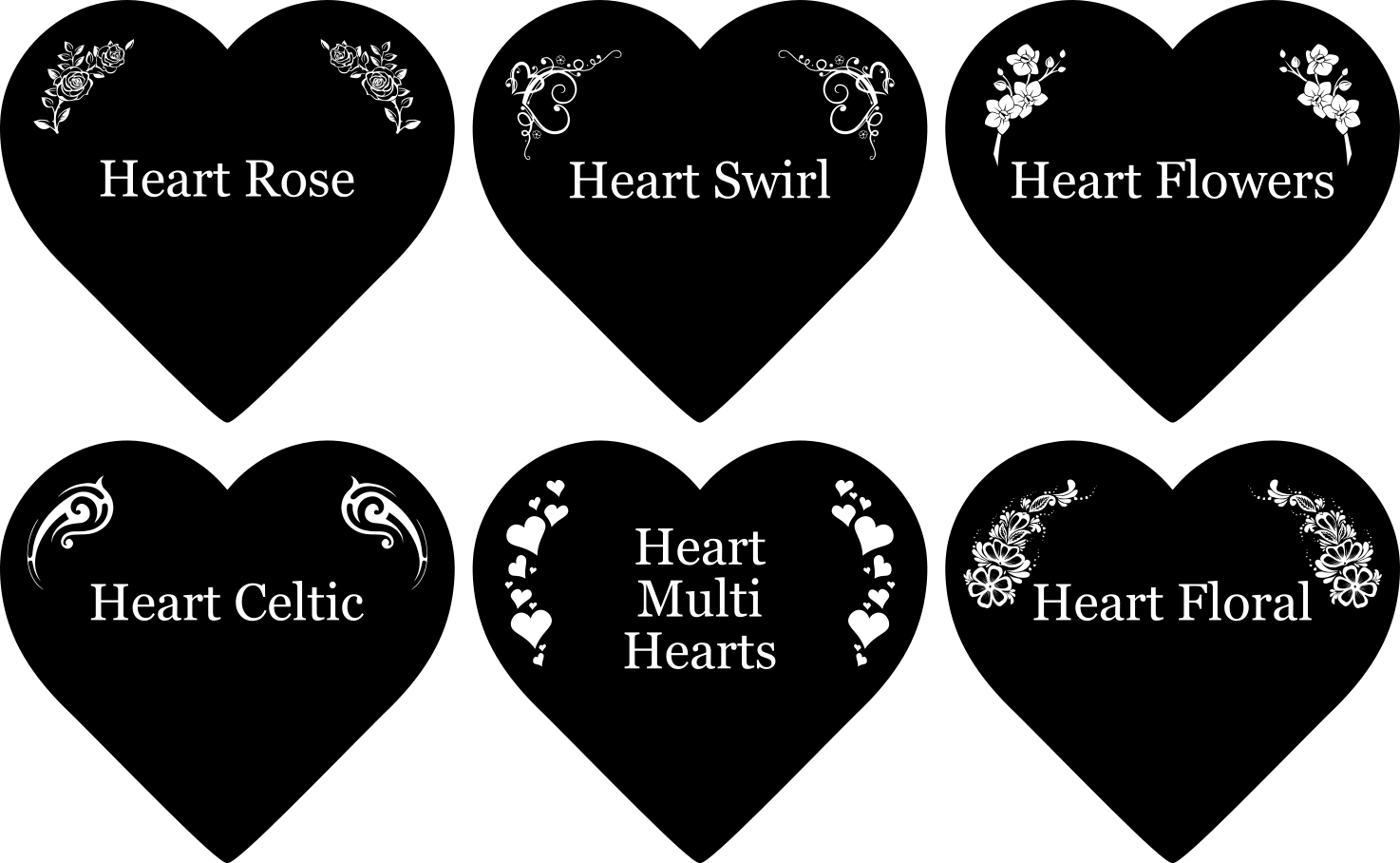 Personalised Black Heart Memorial Stake — Engraved Acrylic Grave Marker (230 × 140 mm, Weatherproof) – by North By North East – Plaques & Nameplates