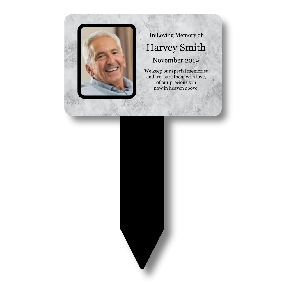 Personalised Outdoor Memorial Plaque — Weatherproof Grave or Garden Marker (Regular 142 × 242 mm or Large 205 × 315 mm, Stake Included) – by North By North East – Plaques & Nameplates