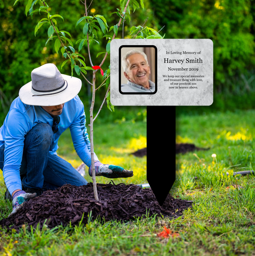 Personalised Outdoor Memorial Plaque — Weatherproof Grave or Garden Marker (Regular 142 × 242 mm or Large 205 × 315 mm, Stake Included) – by North By North East – Plaques & Nameplates