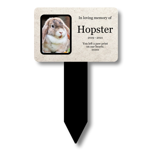Personalised Pet Memorial Plaque — Outdoor Grave Marker or Garden Tribute Sign (Regular 142 × 242 mm or Large 205 × 315 mm, Stake Included) – by North By North East – Plaques & Nameplates