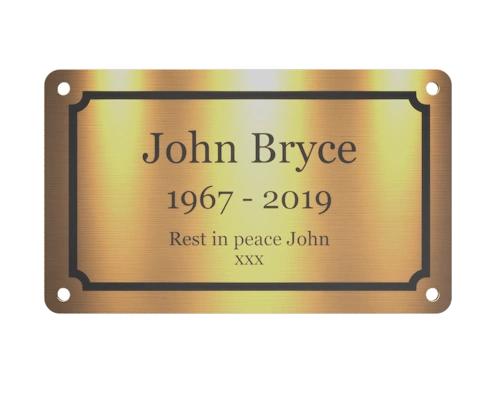 Personalised Brass Plaque 5x3 | Custom Engraved Memorial Sign for Bench, Grave, or Pet Tribute