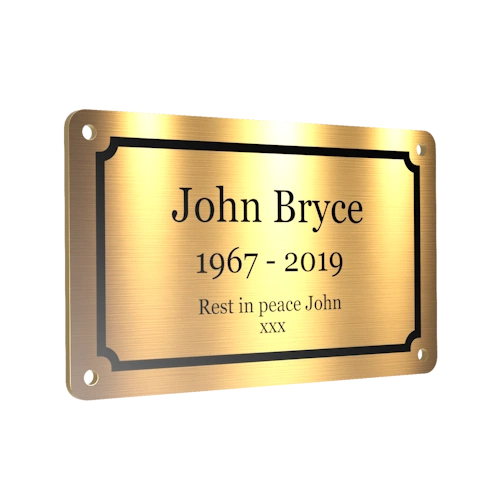 Personalised Brass Plaque 5x3 | Custom Engraved Memorial Sign for Bench, Grave, or Pet Tribute
