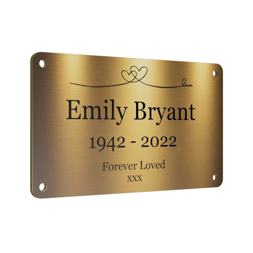 Personalised Brass Plaque 5x3 | Custom Engraved Memorial Sign for Bench, Grave, or Pet Tribute