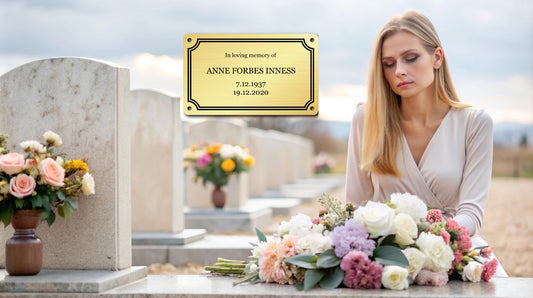 Personalised Brass Plaque 5x3 | Custom Engraved Memorial Sign for Bench, Grave, or Pet Tribute