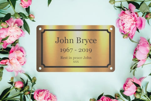 Personalised Brass Plaque 5x3 | Custom Engraved Memorial Sign for Bench, Grave, or Pet Tribute