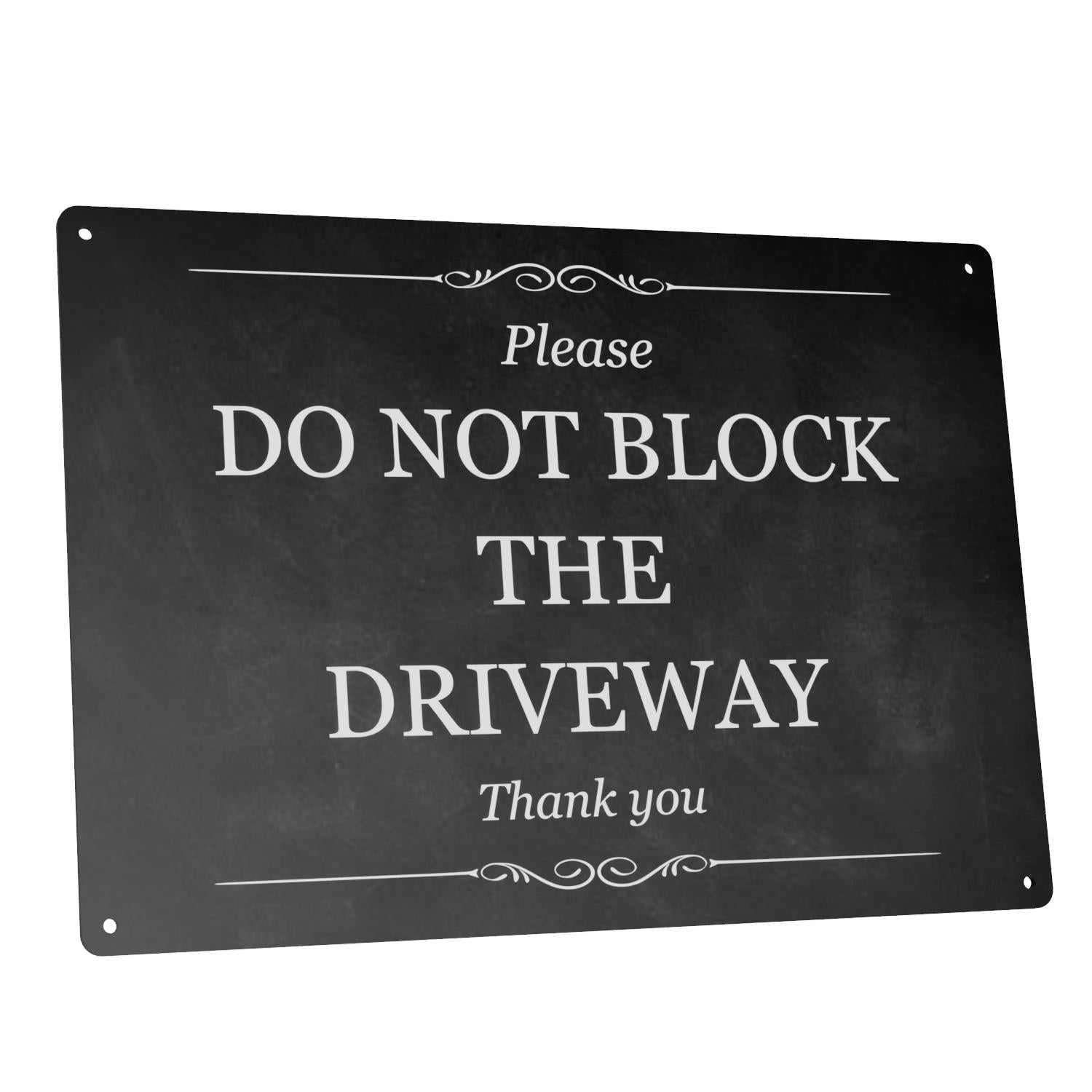 Premium "Please Do Not Block The Driveway" Sign - A4 Size, Aluminium Composite, UV Printed, 3mm Thickness, 4 Screw Holes for Easy Mounting – by North By North East – Parking Signs
