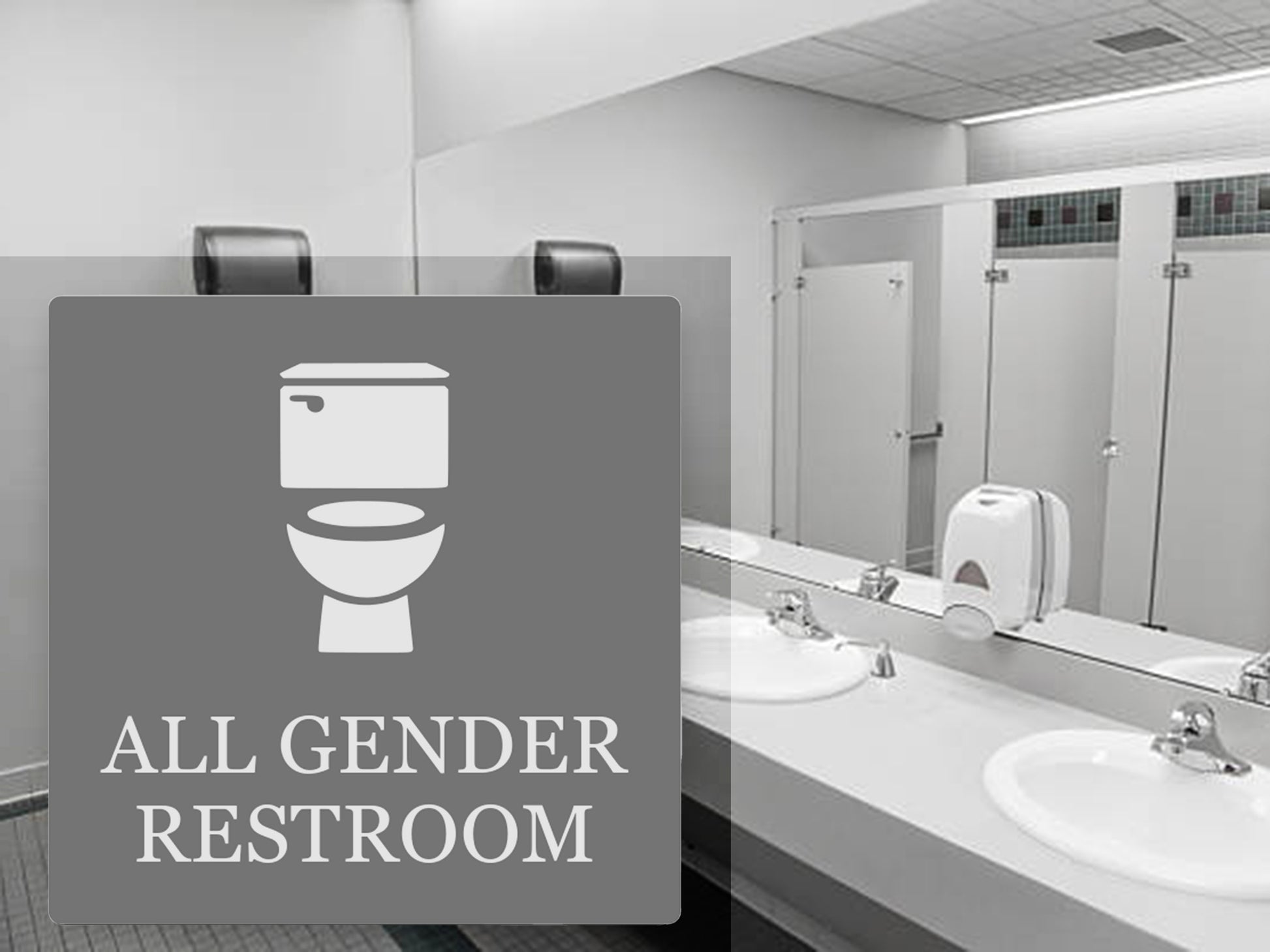 All Gender Restroom Sign – by origindesigned – Toilet & Bathroom Signs