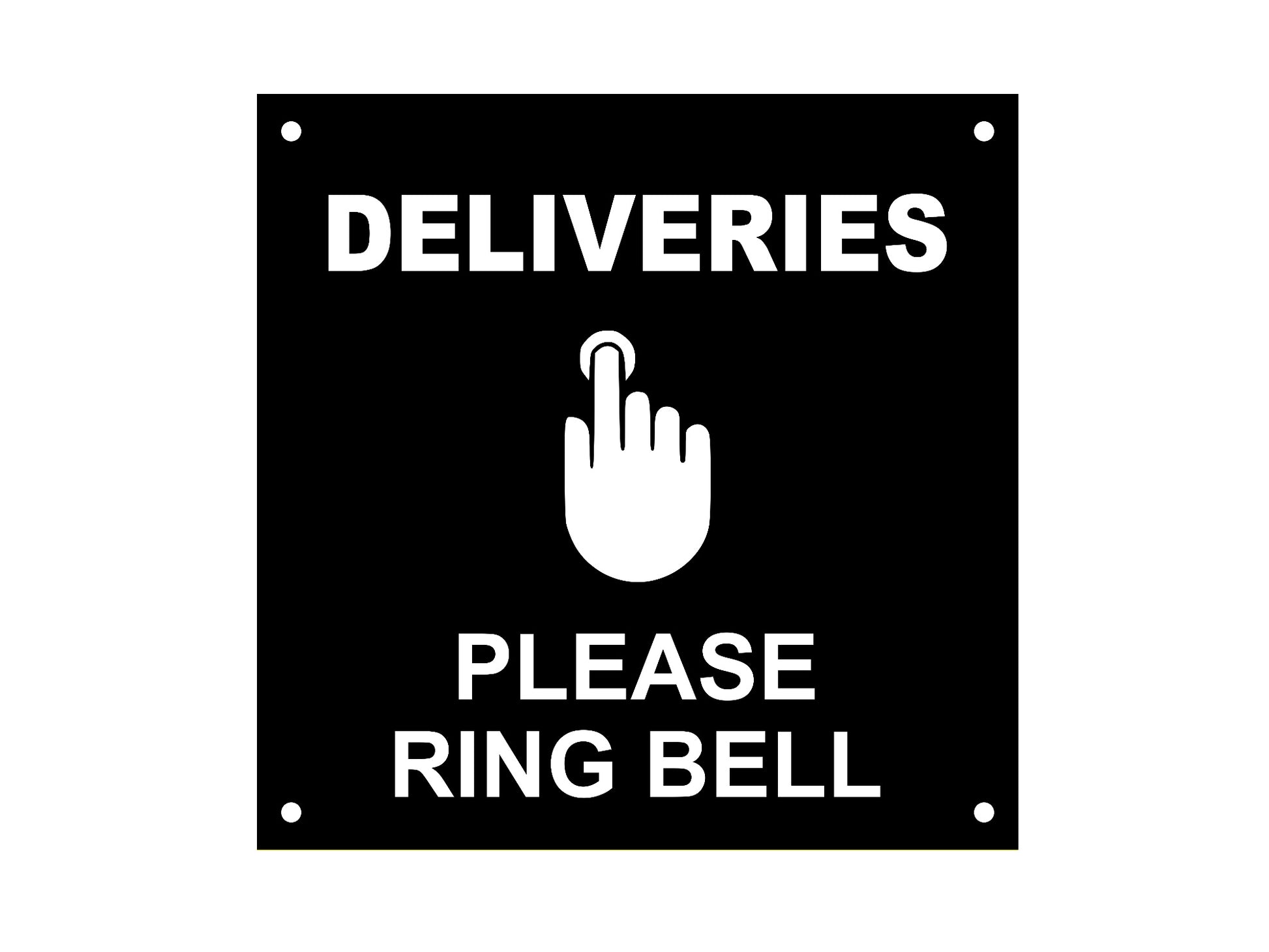 DELIVERIES Please Ring Bell, Entrance Notice Sign – by origindesigned – Business Hours & Policy Signs