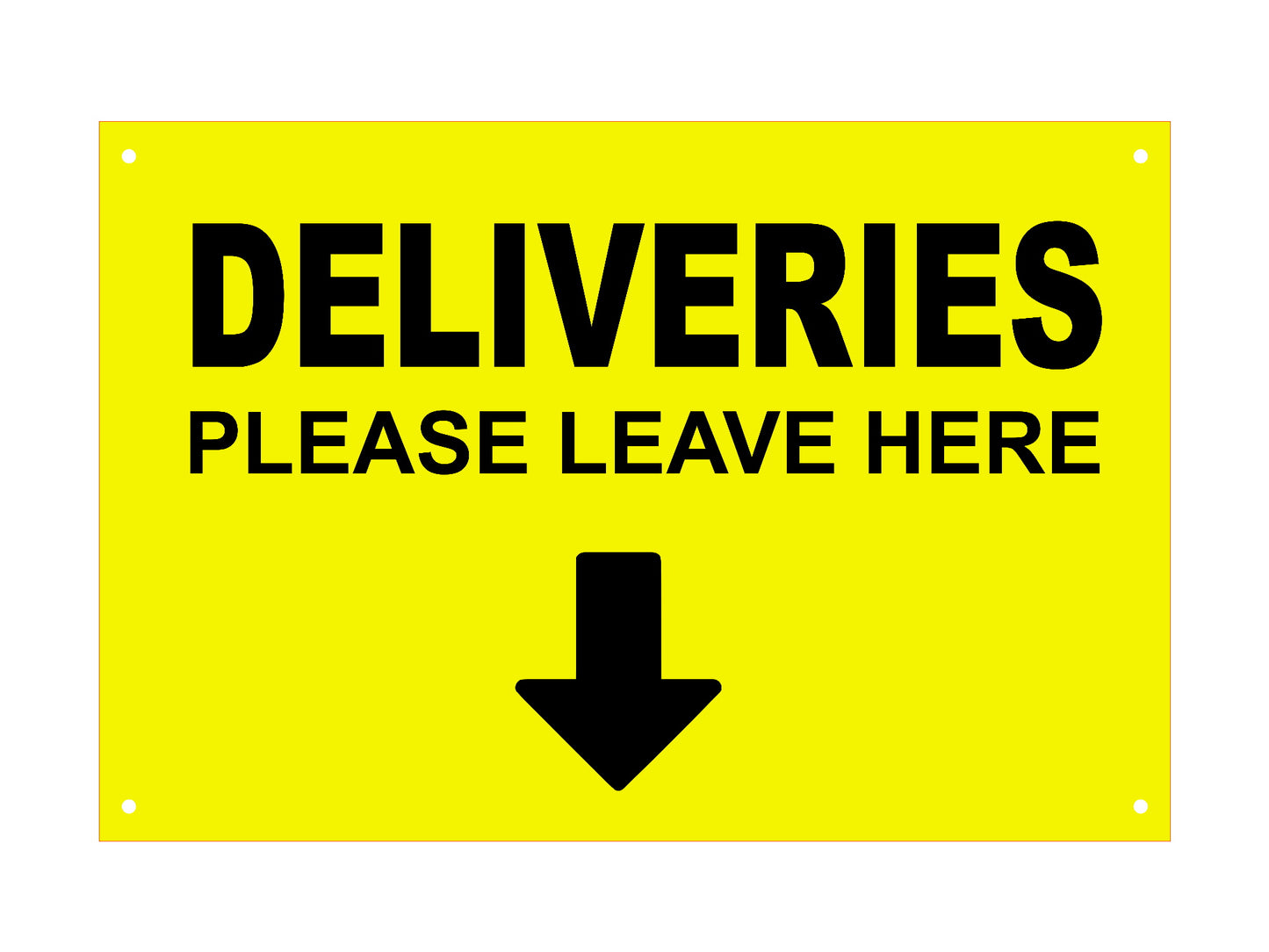 DELIVERIES Please Leave Here Sign – by origindesigned – Business Hours & Policy Signs