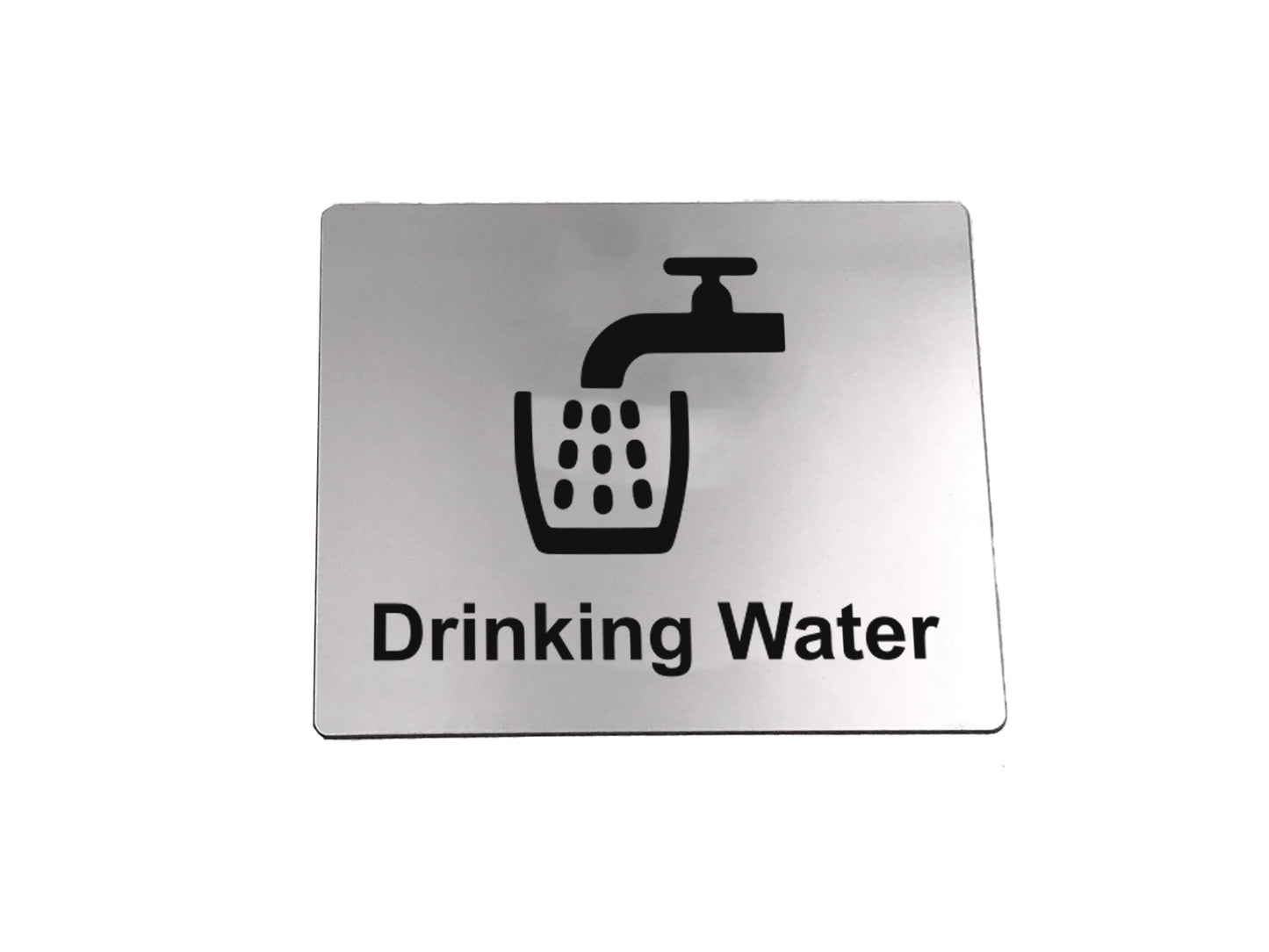 Adhesive Drinking Water Tap Sink Sign (Silver) – by origindesigned – Signs
