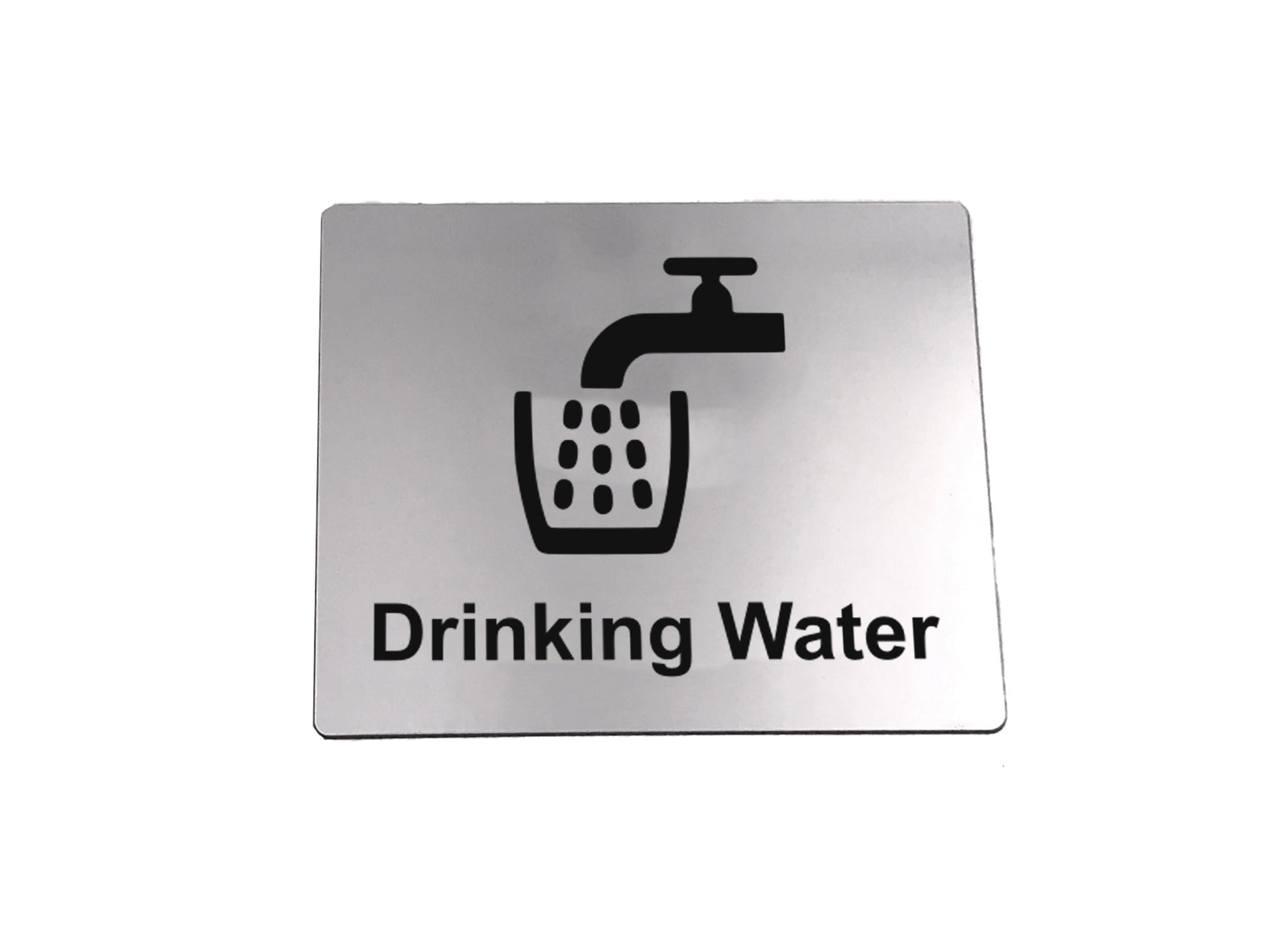 Adhesive Drinking Water Tap Sink Sign (Silver) – by origindesigned – Signs