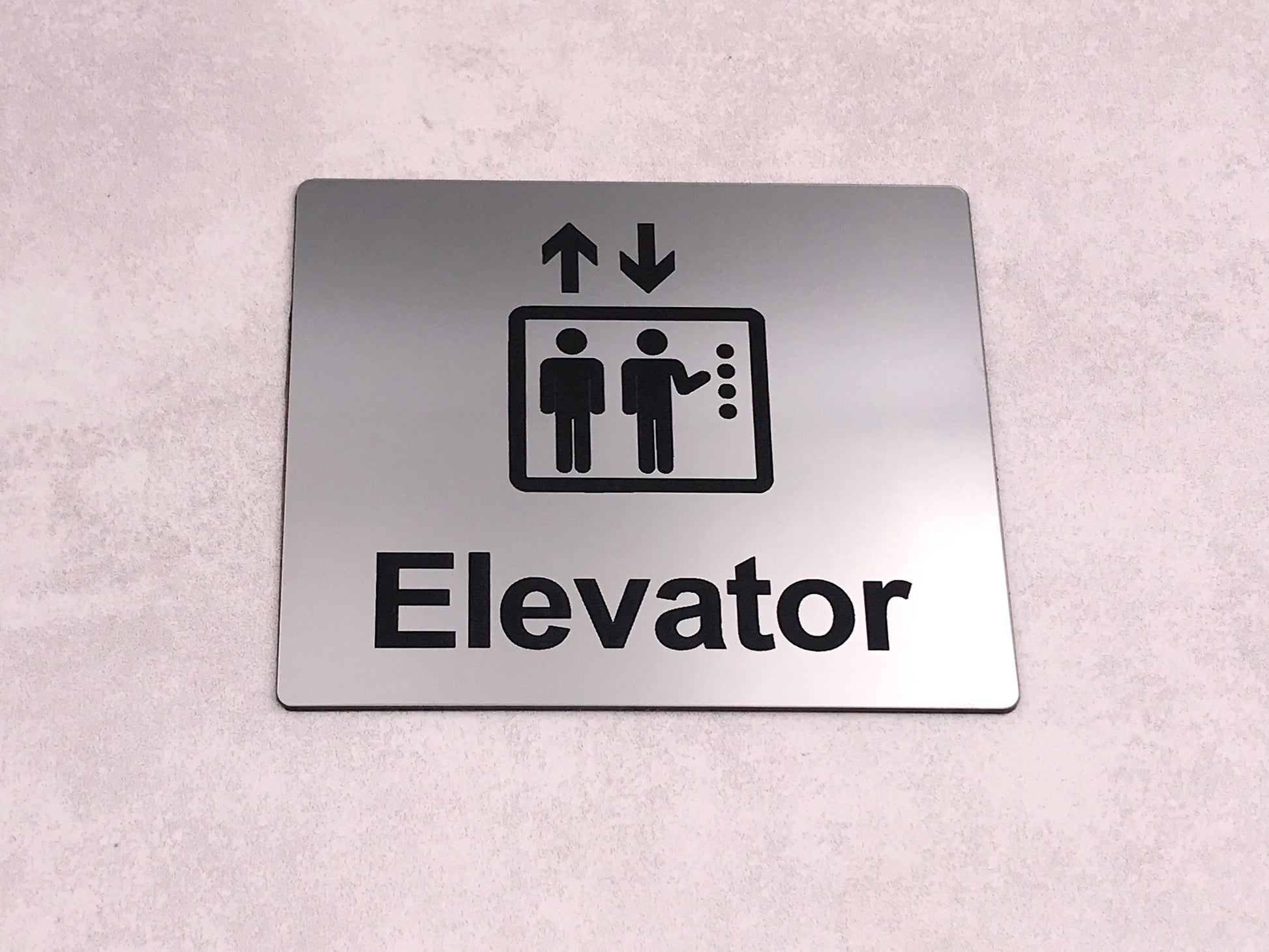 Adhesive Elevator Sign (Silver) – by origindesigned – Signs