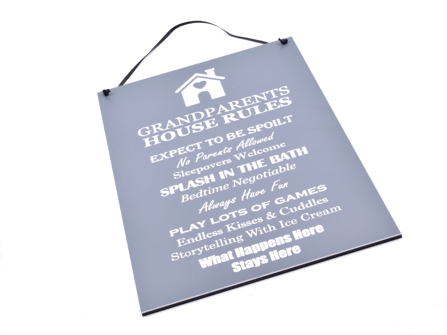 Grandparents House Rules Sign (Grey and White) – by origindesigned – Signs