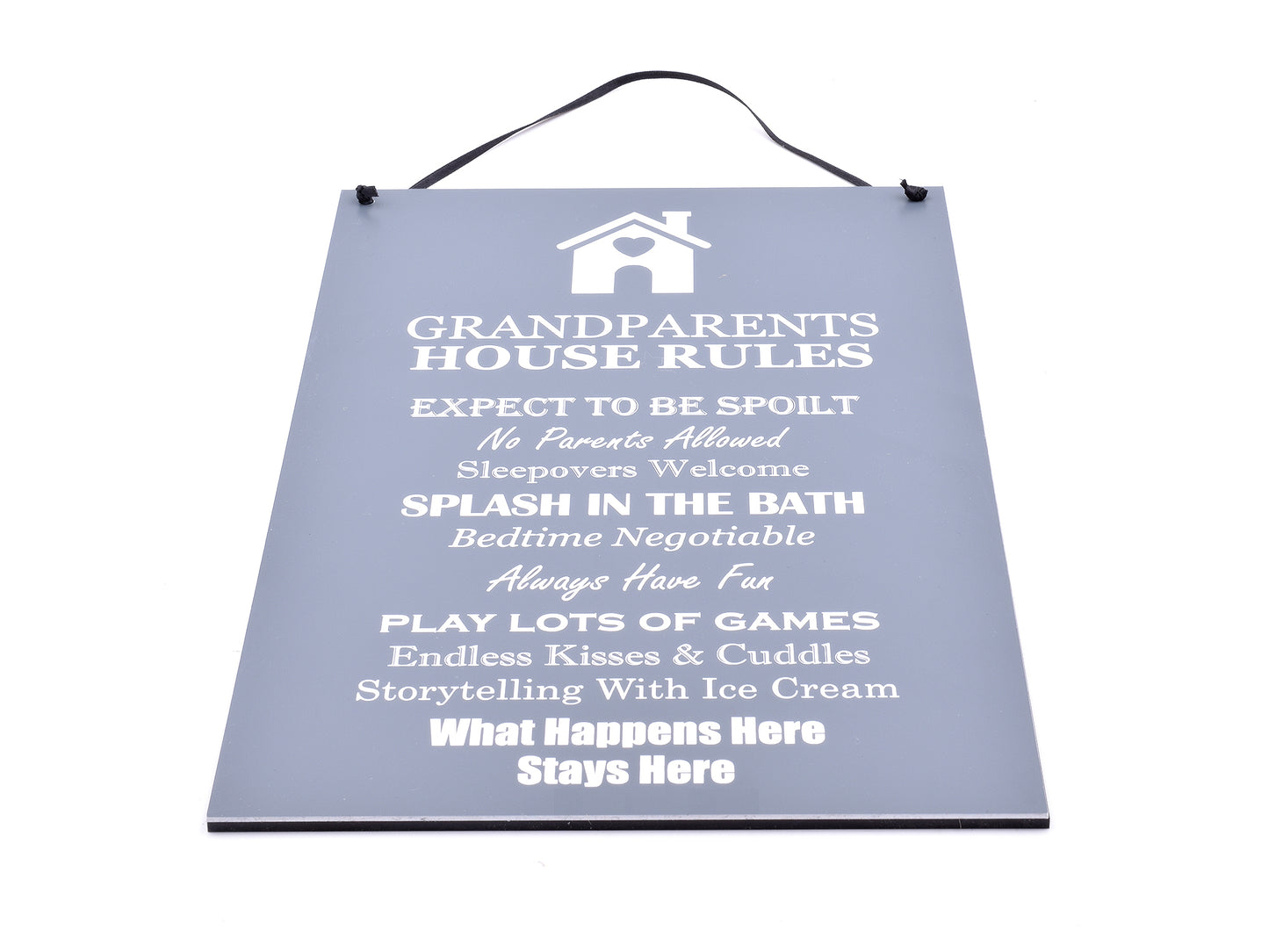 Grandparents House Rules Sign (Grey and White) – by origindesigned – Signs