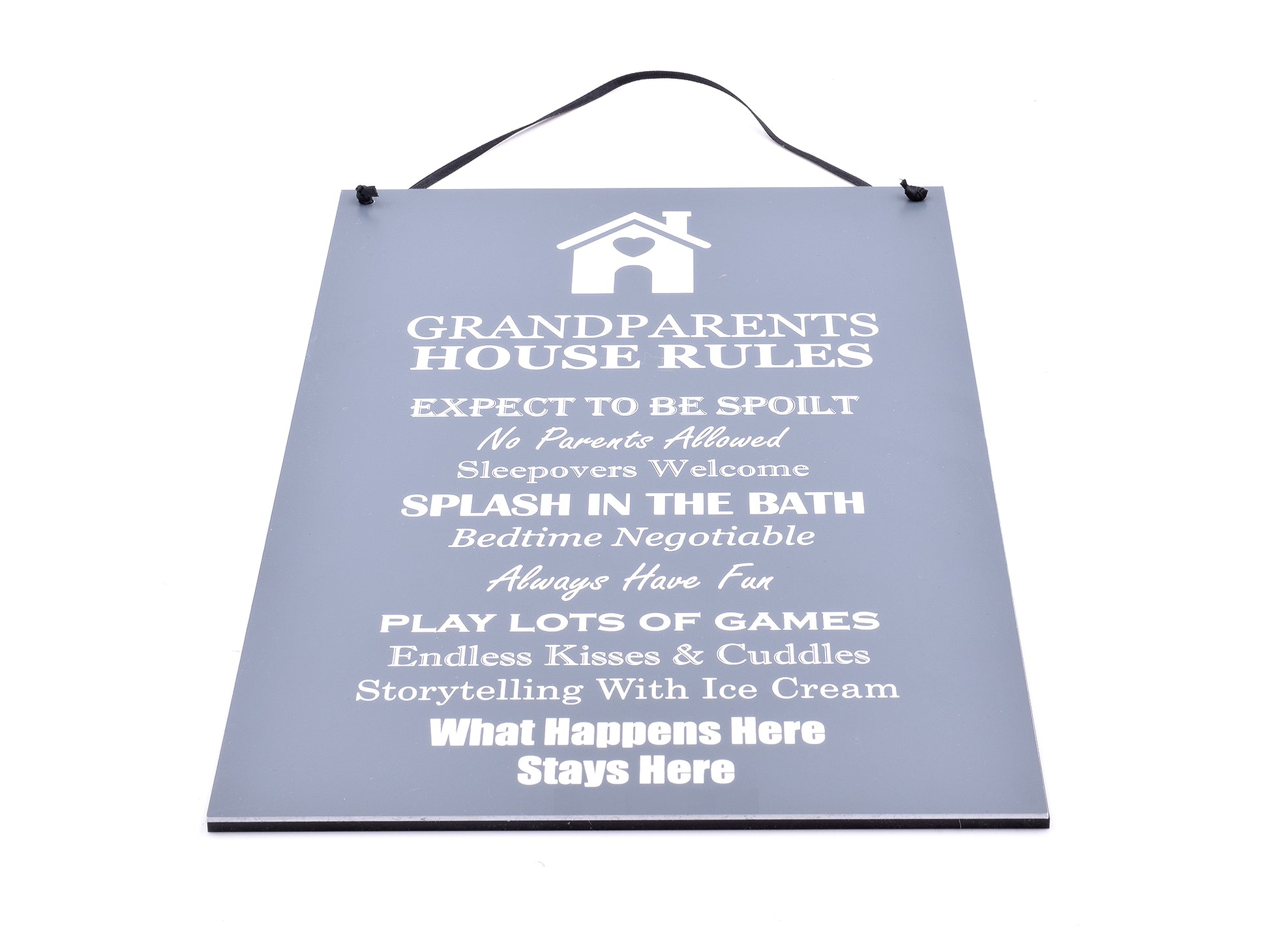Grandparents House Rules Sign (Grey and White) – by origindesigned – Signs