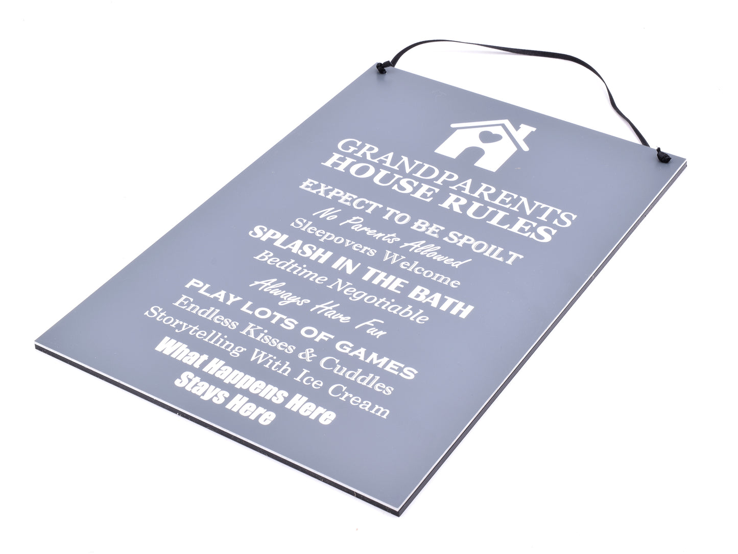 Grandparents House Rules Sign (Grey and White) – by origindesigned – Signs