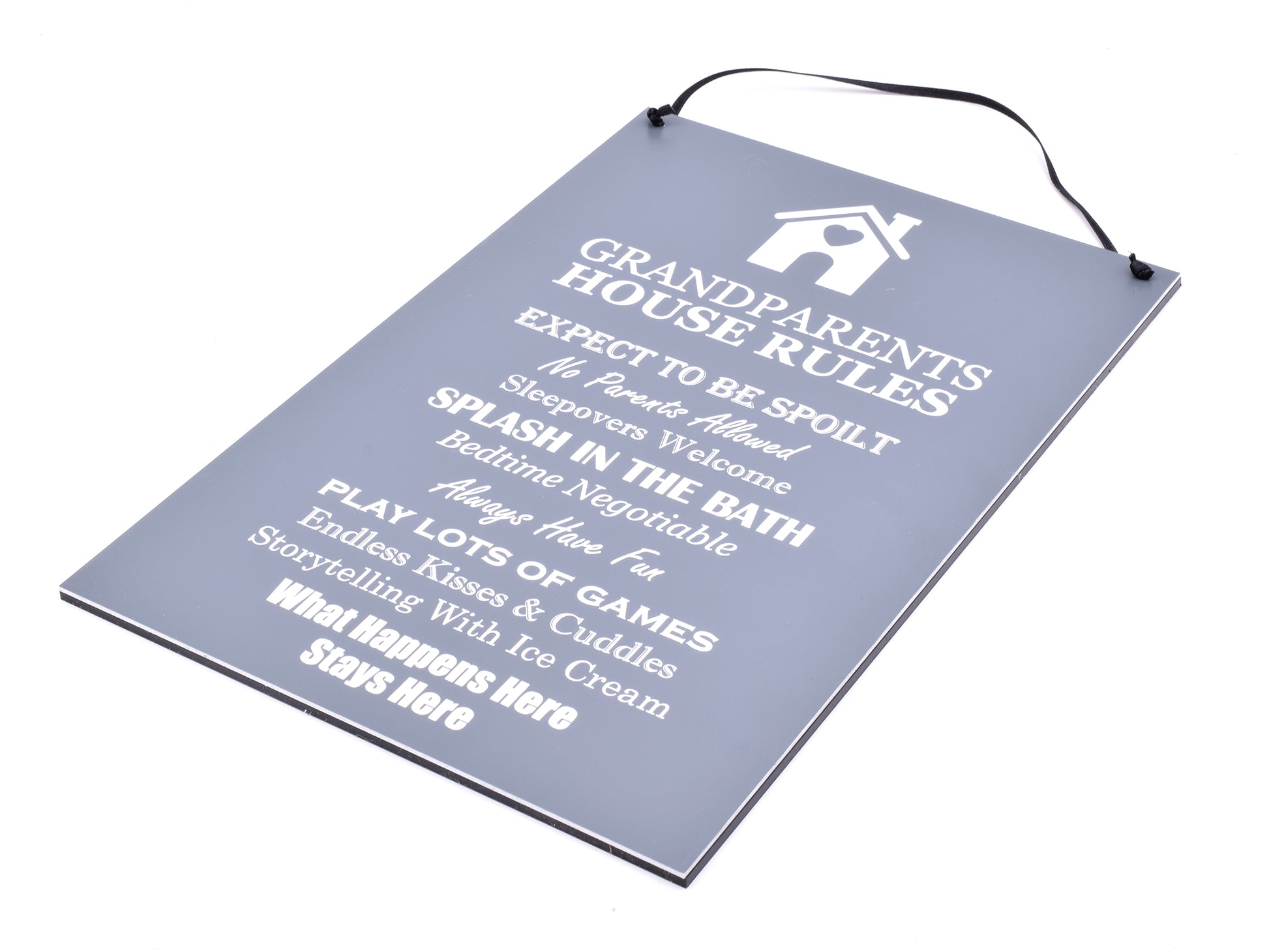 Grandparents House Rules Sign (Grey and White) – by origindesigned – Signs